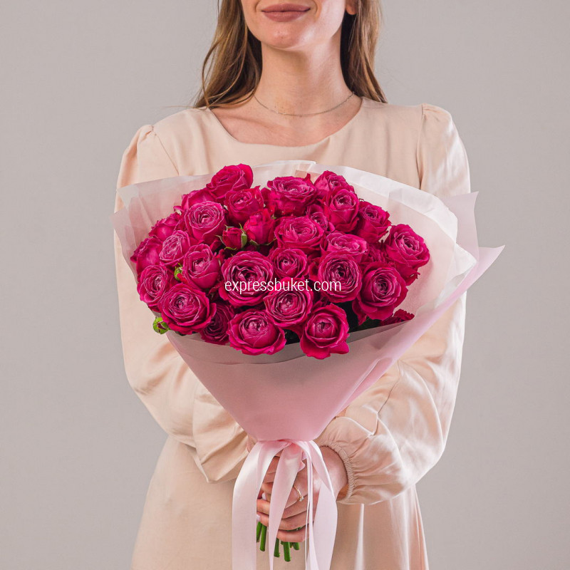 Букет из 9 пионовидных роз Мисс Баблз 