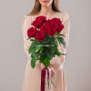 Букет из 9 красных роз 70см