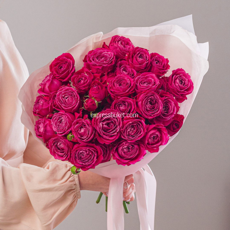 Букет из 9 пионовидных роз Мисс Баблз 