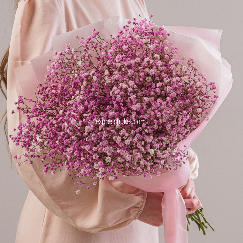 Букет из 9 розовых гипсофил