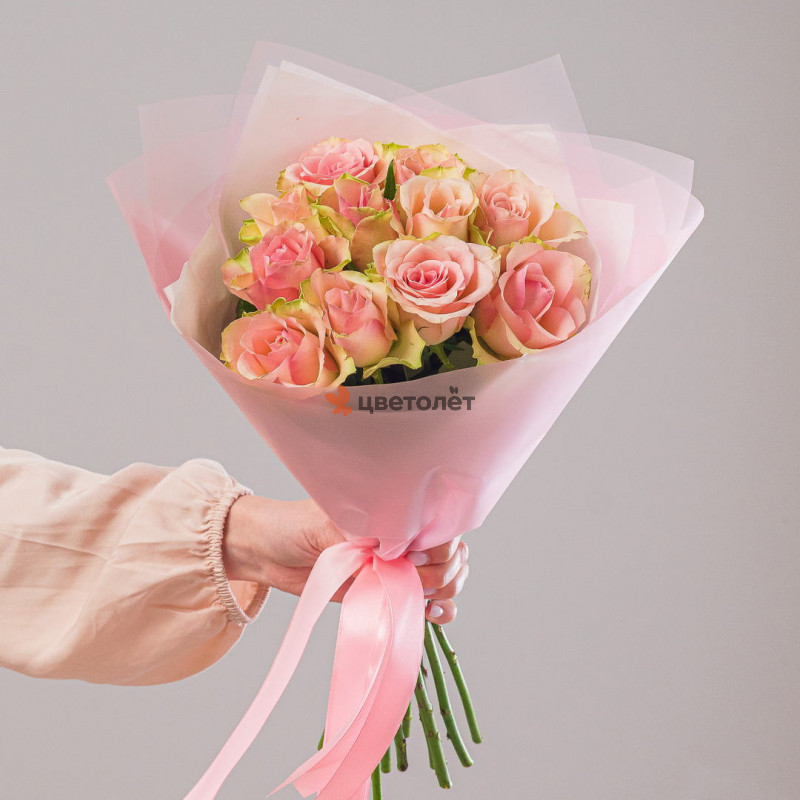 Розовый стиль 11 роз