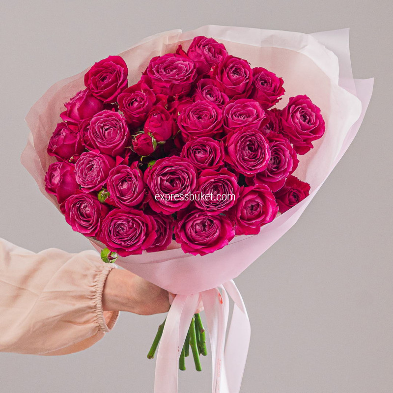 Букет из 9 пионовидных роз Мисс Баблз 