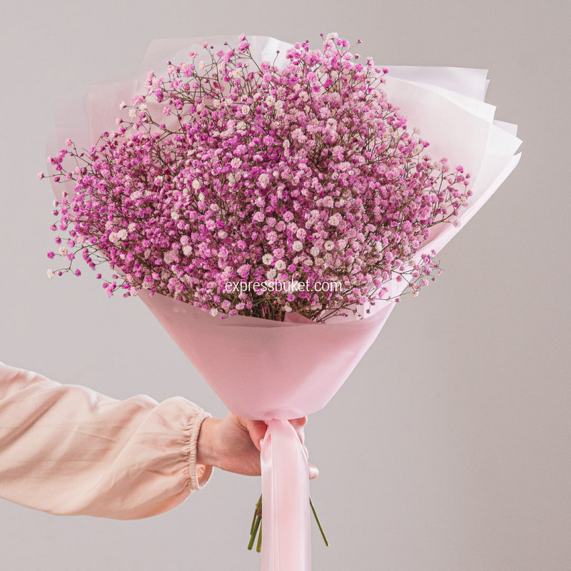 Букет из 9 розовых гипсофил