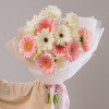 Букет из 15 гербер белые+розовые