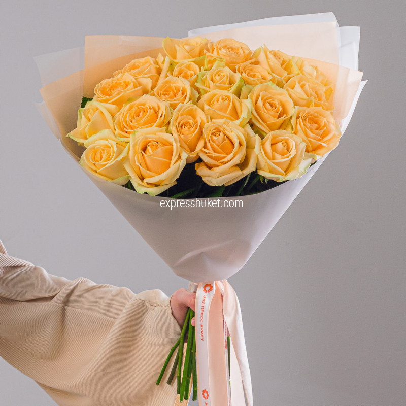 Букет роз Пич Аваланж 21 шт